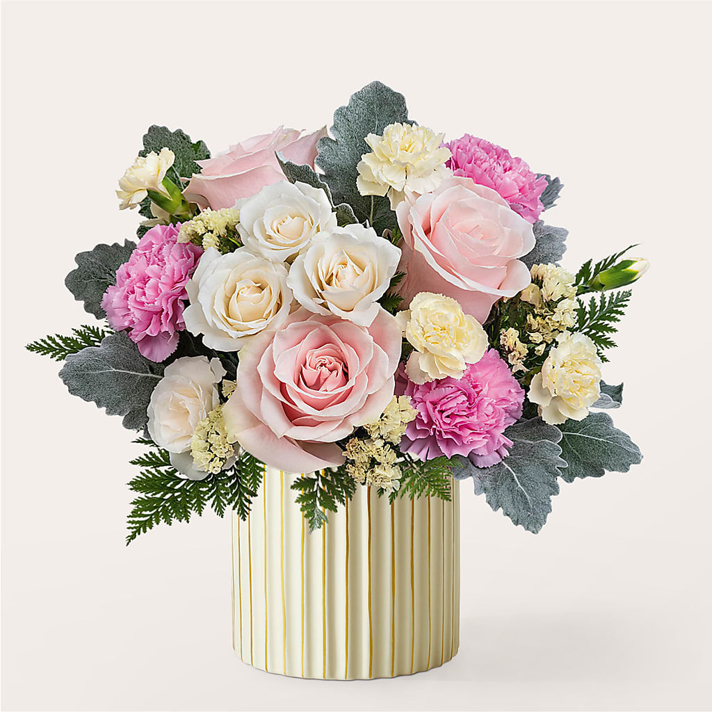 Blissful Moments Bouquet with Ivory Vase – SHAW'S, West Bridgewater MA