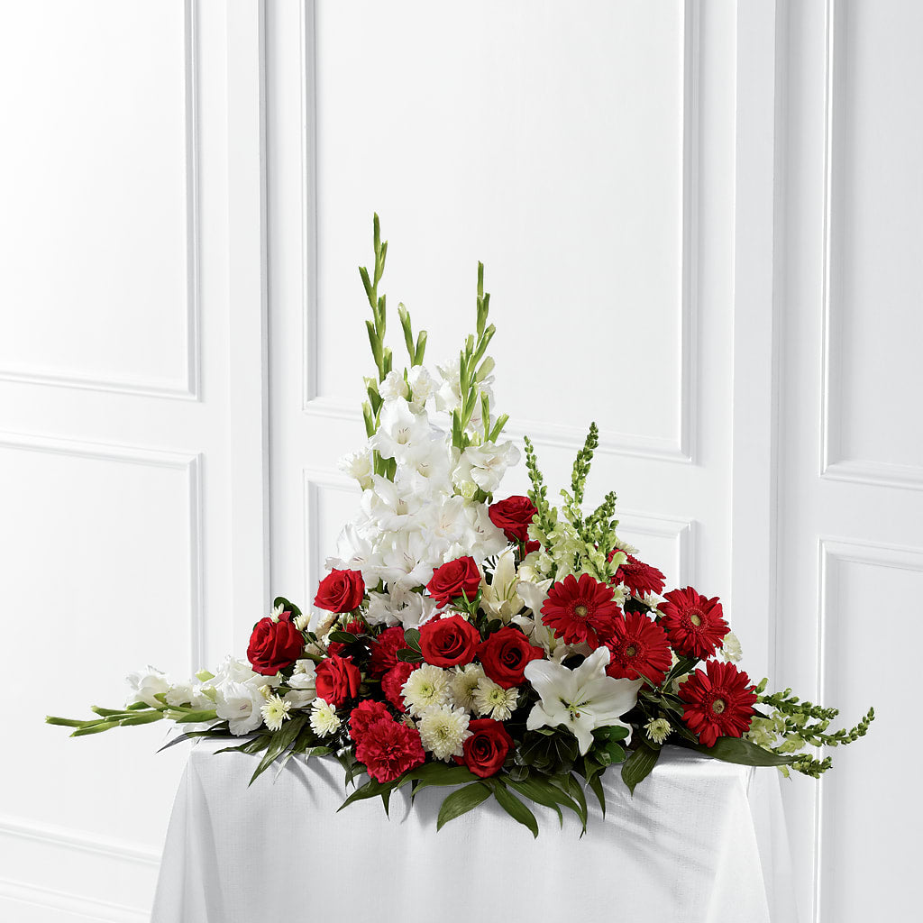 Crimson & White Arrangement – SHAW'S, West Bridgewater MA