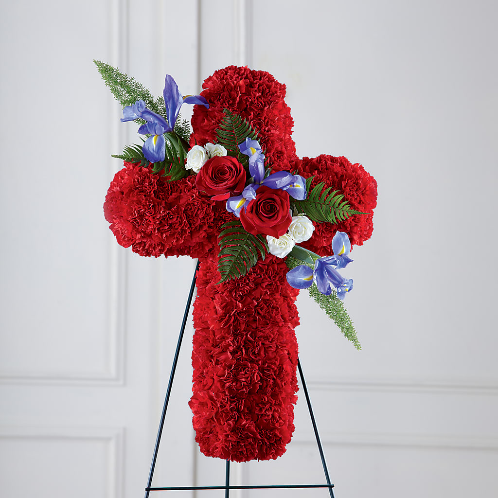 Faithful Hero Floral Cross – SHAW'S, West Bridgewater MA