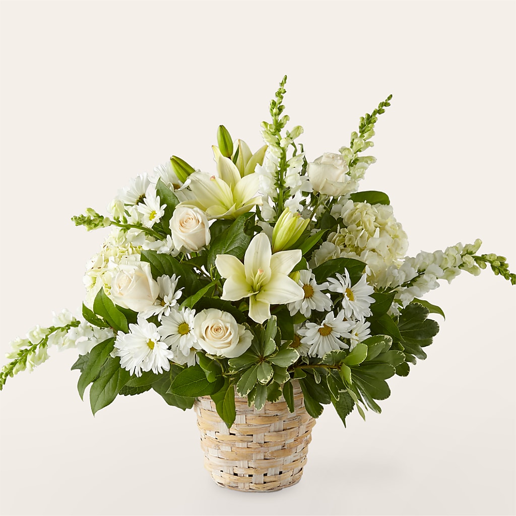 Ivory Elegance Floral Basket – SHAW'S, West Bridgewater MA