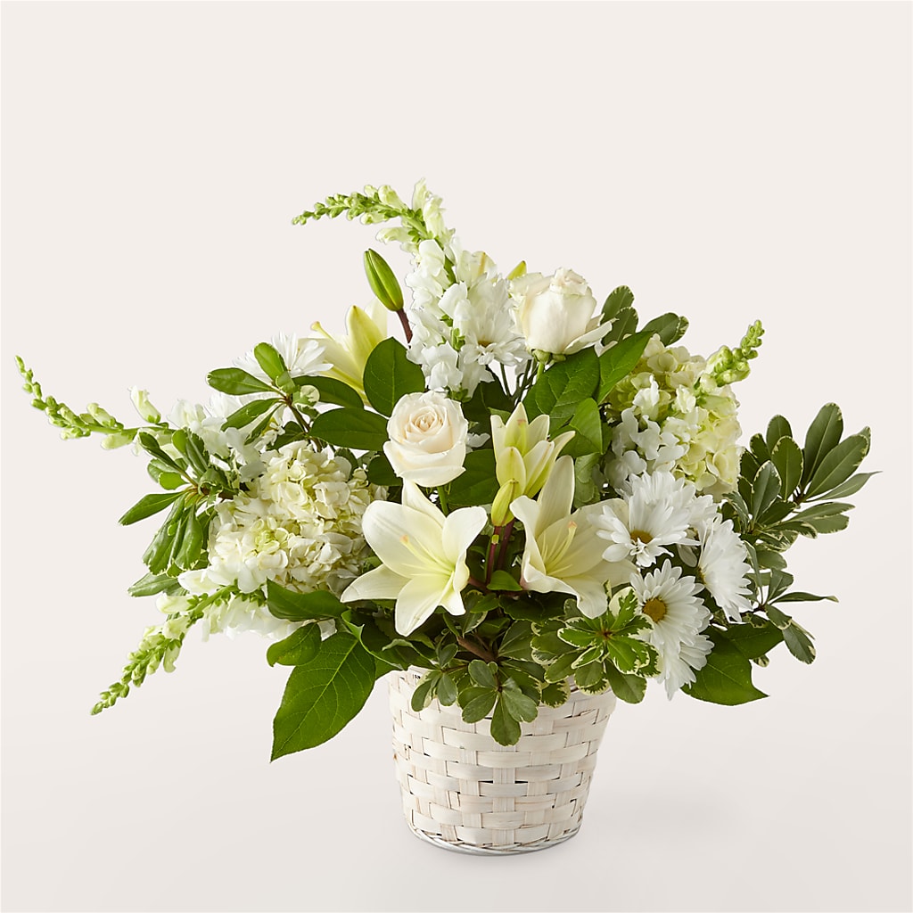 Ivory Elegance Floral Basket – SHAW'S, West Bridgewater MA
