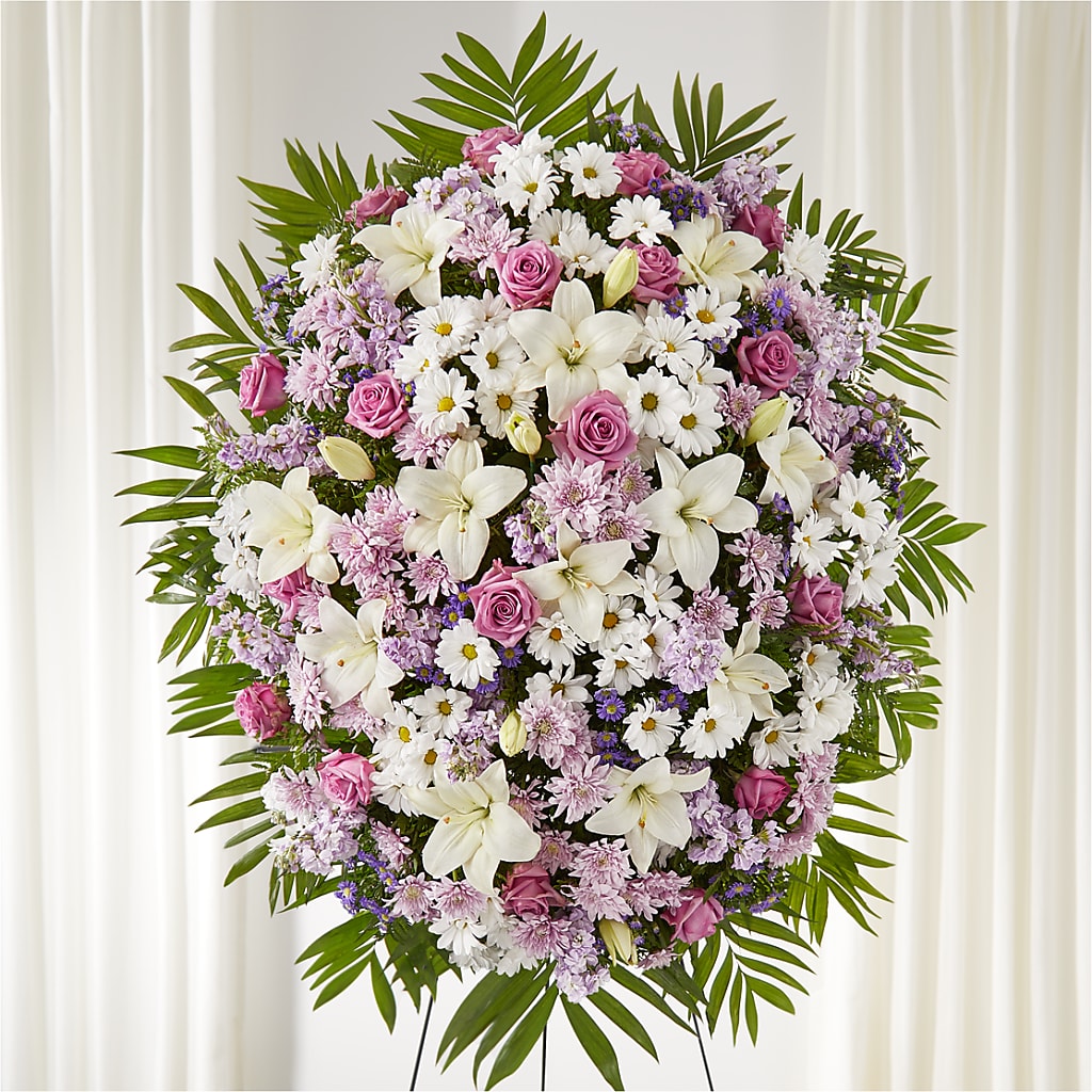 Surrounded by Love Standing Spray – SHAW'S, West Bridgewater MA