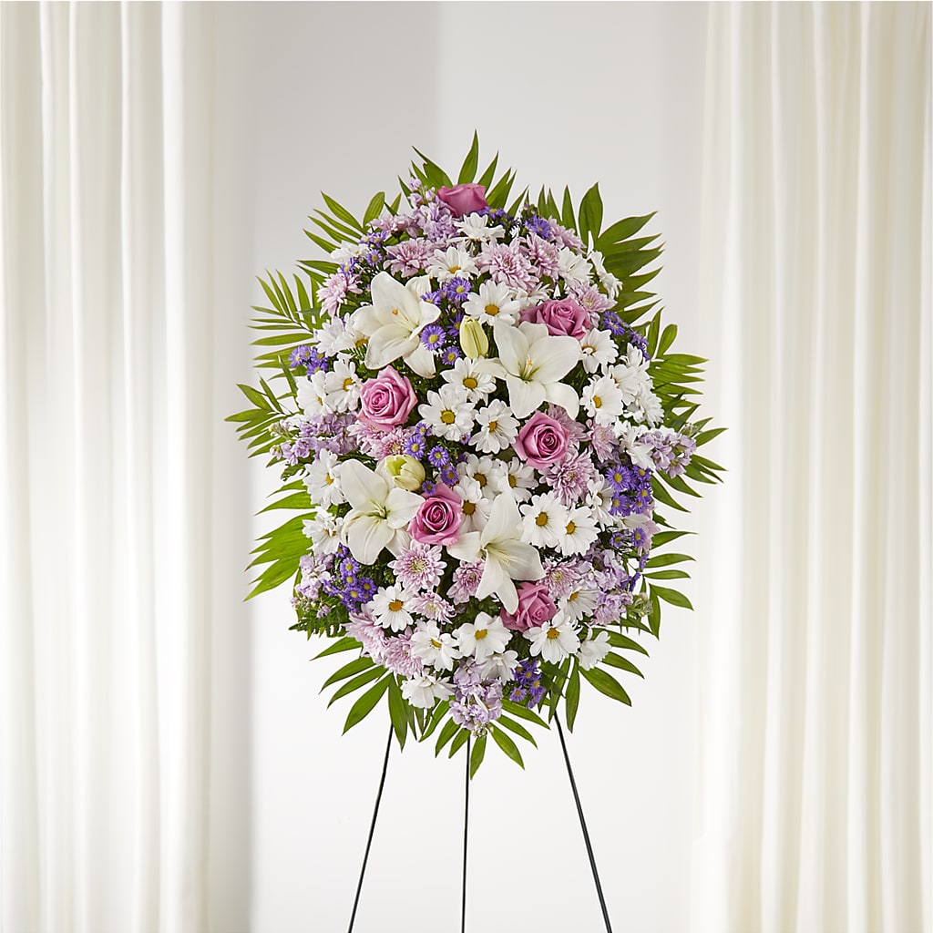 Surrounded by Love Standing Spray – SHAW'S, West Bridgewater MA