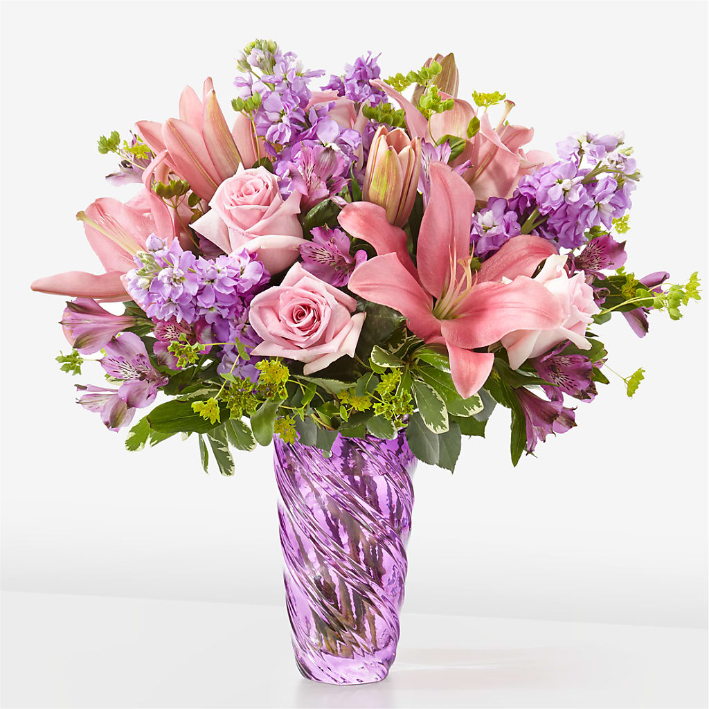 Precious Petals Bouquet with Luxe Swirl Vase – SHAW'S, West Bridgewater MA