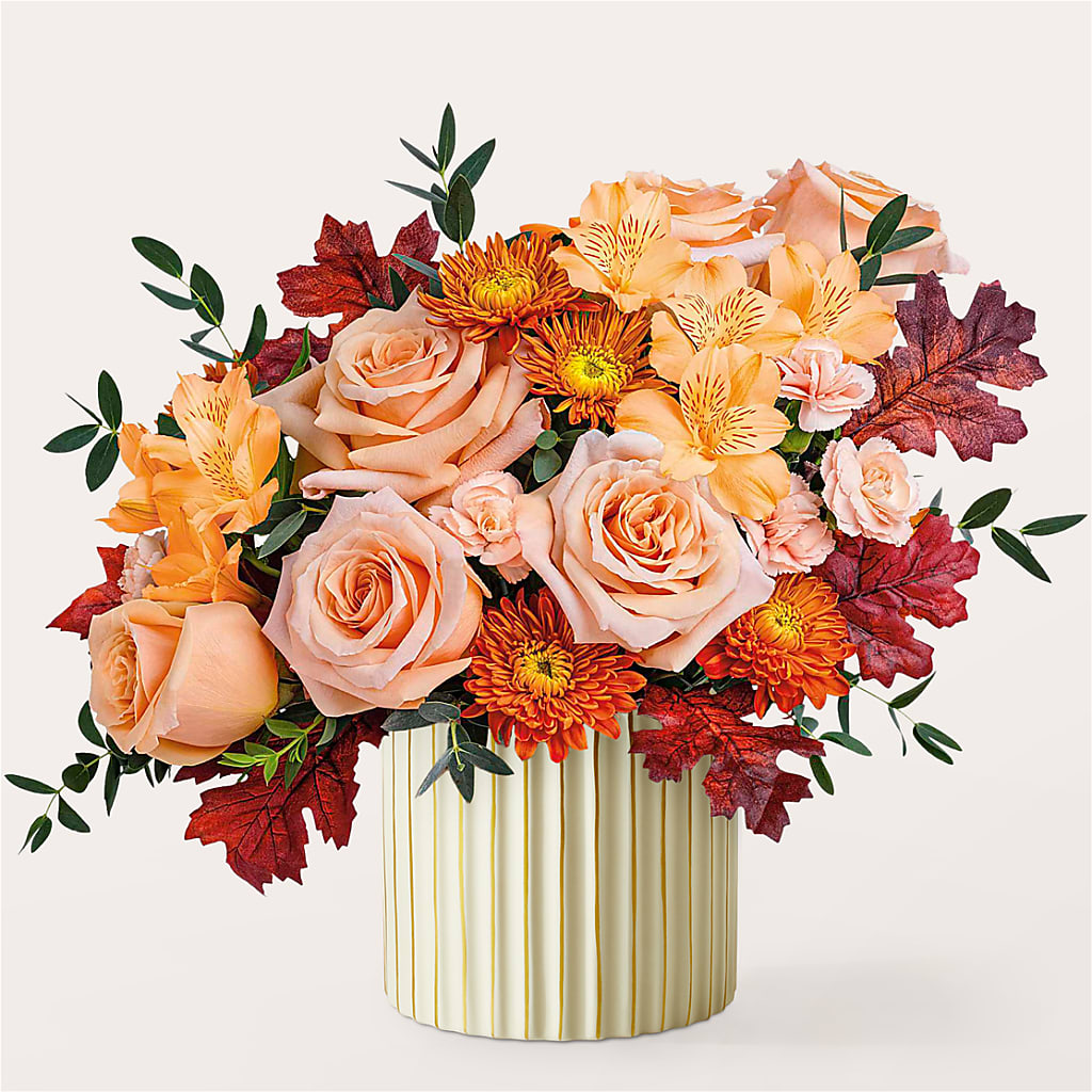 Spiced Latte Bouquet with Ivory Vase – SHAW'S, West Bridgewater MA