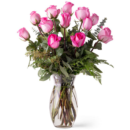 Unforgettable Dozen Rose Pink – SHAW'S, West Bridgewater MA