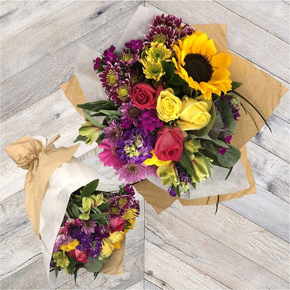 Colorful Garden Wrapped Bouquet – SHAW'S, West Bridgewater MA