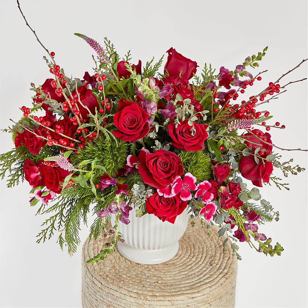 Big Red Bow Bouquet – SHAW'S, West Bridgewater MA