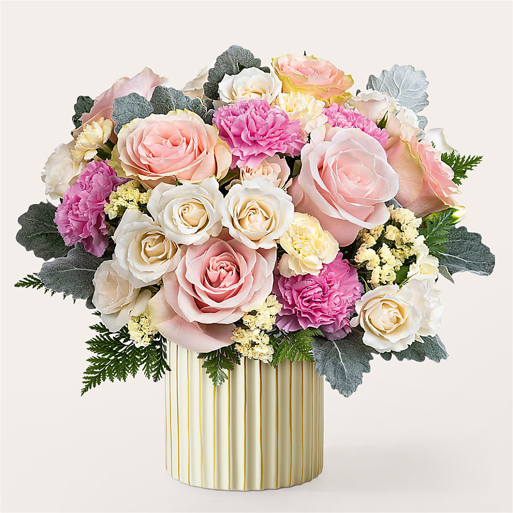 Blissful Moments Bouquet with Ivory Vase – SHAW'S, West Bridgewater MA