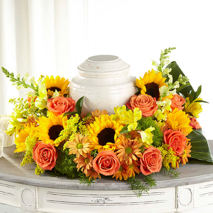 Faithful Sunflower Cremation Adornment – SHAW'S, West Bridgewater MA