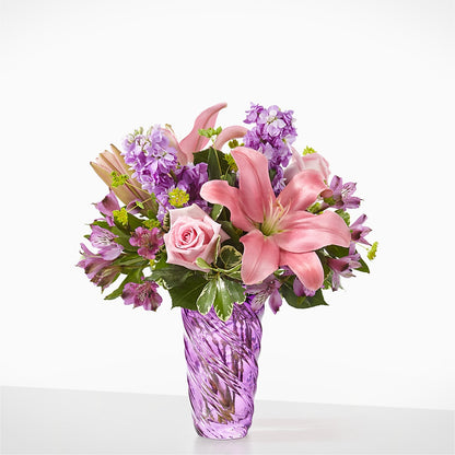Precious Petals Bouquet with Luxe Swirl Vase – SHAW'S, West Bridgewater MA