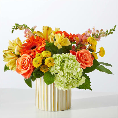 Autumn Sunshine Bouquet with Ivory Vase – SHAW'S, West Bridgewater MA