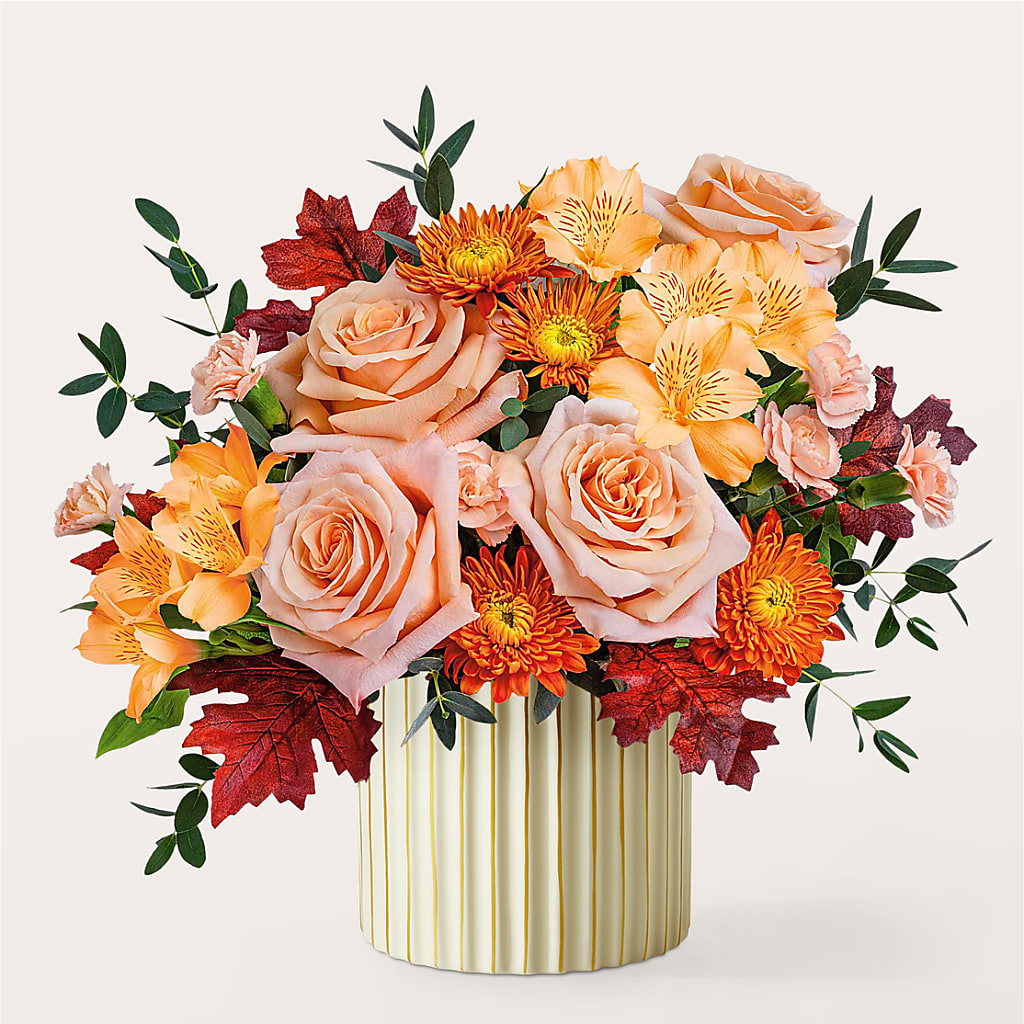 Spiced Latte Bouquet with Ivory Vase – SHAW'S, West Bridgewater MA