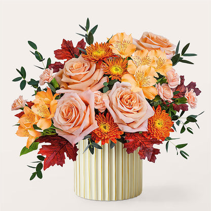 Spiced Latte Bouquet with Ivory Vase – SHAW'S, West Bridgewater MA