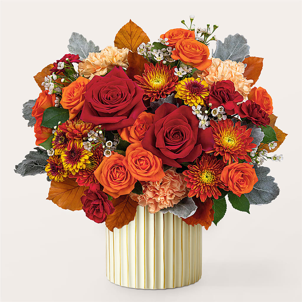 Merlot Bouquet with Ivory Vase – SHAW'S, West Bridgewater MA