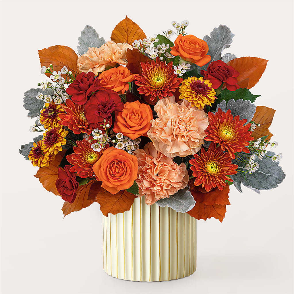 Merlot Bouquet with Ivory Vase – SHAW'S, West Bridgewater MA