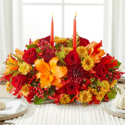 Autumn's Embrace Centerpiece – SHAW'S, West Bridgewater MA